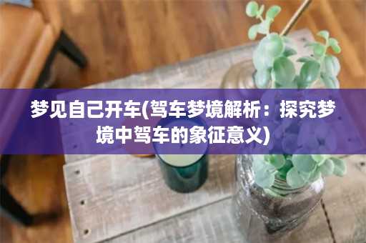 梦见自己开车(驾车梦境解析：探究梦境中驾车的象征意义)