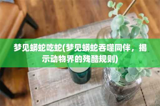 梦见蟒蛇吃蛇(梦见蟒蛇吞噬同伴，揭示动物界的残酷规则)