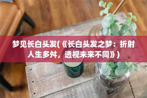 梦见长白头发(《长白头发之梦：折射人生多舛，透视未来不同》)