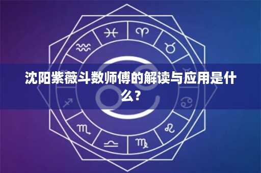 沈阳紫薇斗数师傅的解读与应用是什么？