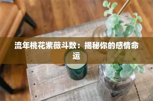 流年桃花紫薇斗数：揭秘你的感情命运