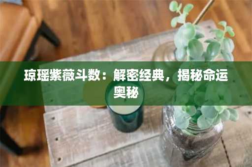 琼瑶紫薇斗数：解密经典，揭秘命运奥秘