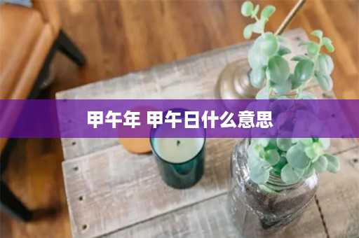 甲午年 甲午日什么意思