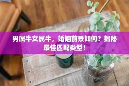 男属牛女属牛，婚姻前景如何？揭秘最佳匹配类型！