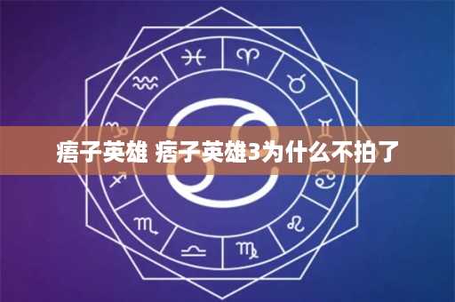 痦子英雄 痞子英雄3为什么不拍了