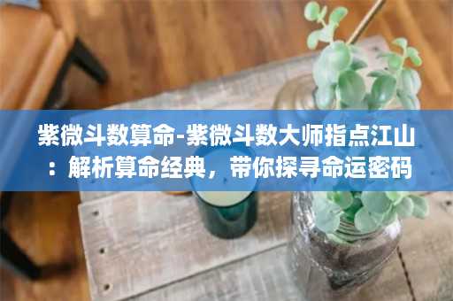 紫微斗数算命-紫微斗数大师指点江山：解析算命经典，带你探寻命运密码