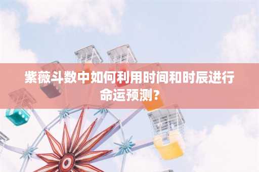 紫薇斗数中如何利用时间和时辰进行命运预测？