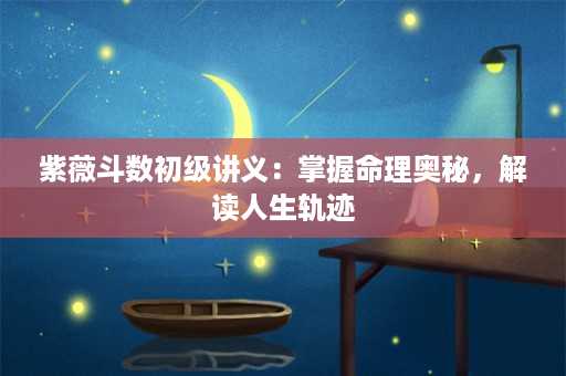 紫薇斗数初级讲义：掌握命理奥秘，解读人生轨迹