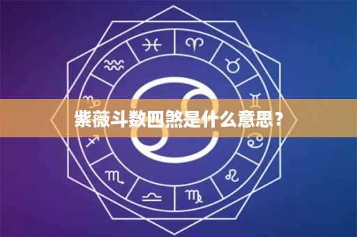 紫薇斗数四煞是什么意思？