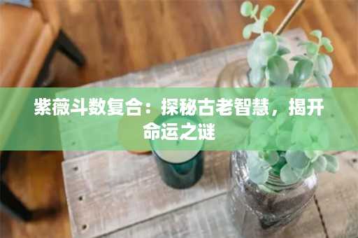 紫薇斗数复合：探秘古老智慧，揭开命运之谜