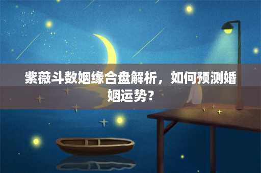 紫薇斗数姻缘合盘解析，如何预测婚姻运势？