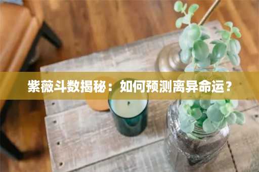 紫薇斗数揭秘：如何预测离异命运？