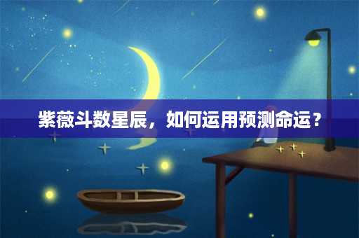 紫薇斗数星辰，如何运用预测命运？