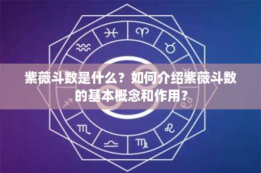 紫薇斗数是什么？如何介绍紫薇斗数的基本概念和作用？