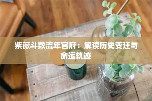 紫薇斗数流年官府：解读历史变迁与命运轨迹