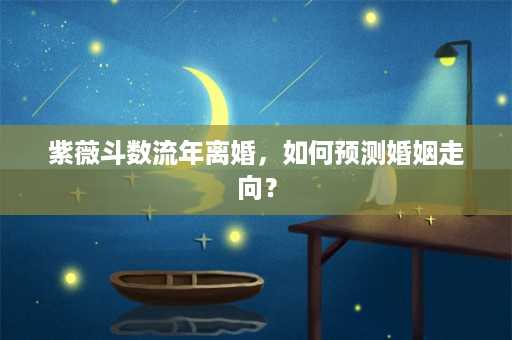 紫薇斗数流年离婚，如何预测婚姻走向？