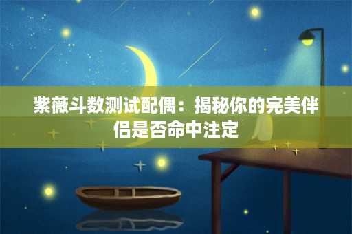 紫薇斗数测试配偶：揭秘你的完美伴侣是否命中注定