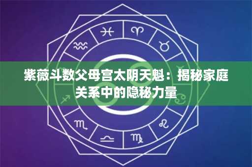 紫薇斗数父母宫太阴天魁：揭秘家庭关系中的隐秘力量