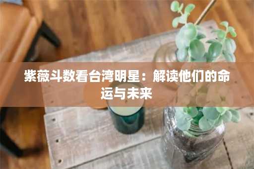 紫薇斗数看台湾明星：解读他们的命运与未来