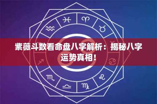 紫薇斗数看命盘八字解析：揭秘八字运势真相！