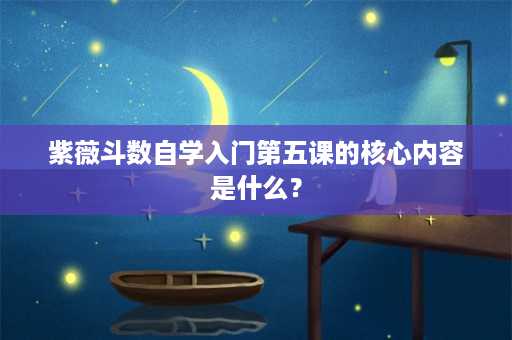 紫薇斗数自学入门第五课的核心内容是什么？