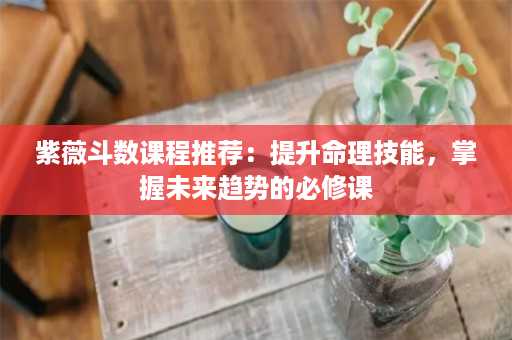 紫薇斗数课程推荐：提升命理技能，掌握未来趋势的必修课