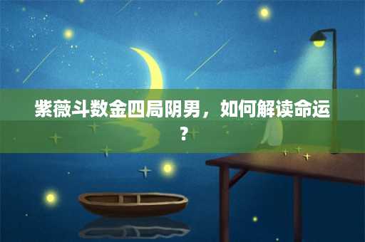 紫薇斗数金四局阴男，如何解读命运？