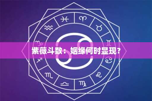 紫薇斗数：姻缘何时显现？