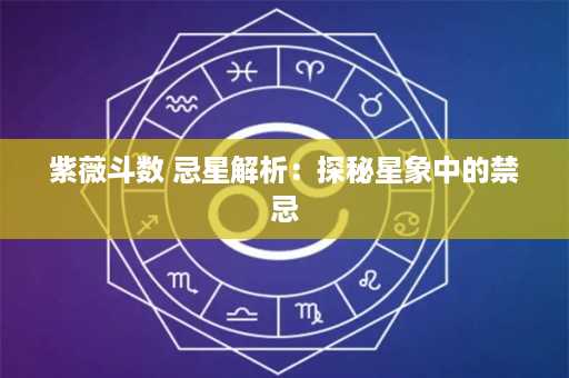 紫薇斗数 忌星解析：探秘星象中的禁忌