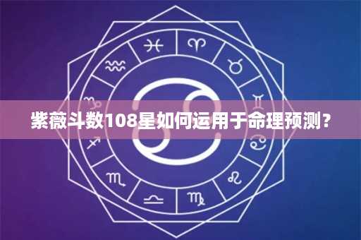 紫薇斗数108星如何运用于命理预测？