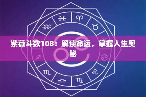 紫薇斗数108：解读命运，掌握人生奥秘