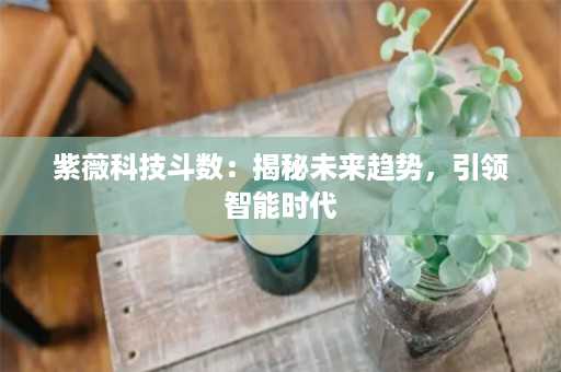 紫薇科技斗数：揭秘未来趋势，引领智能时代