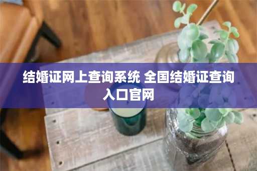 结婚证网上查询系统 全国结婚证查询入口官网