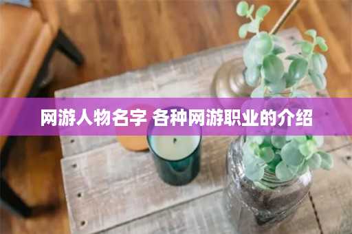 网游人物名字 各种网游职业的介绍