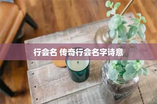 行会名 传奇行会名字诗意