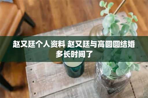 赵又廷个人资料 赵又廷与高圆圆结婚多长时间了