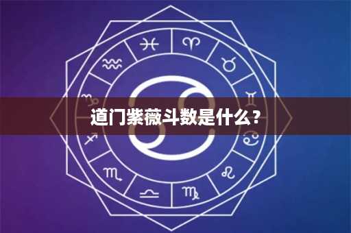 道门紫薇斗数是什么？