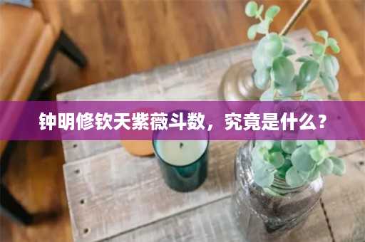 钟明修钦天紫薇斗数，究竟是什么？