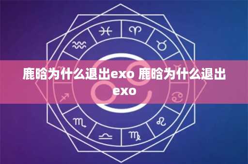 鹿晗为什么退出exo 鹿晗为什么退出exo