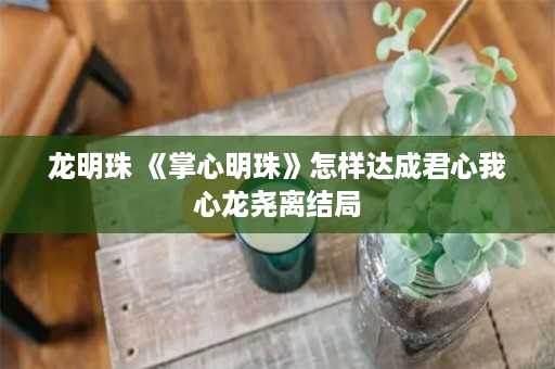 龙明珠 《掌心明珠》怎样达成君心我心龙尧离结局