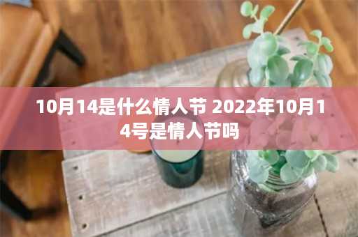 10月14是什么情人节 2022年10月14号是情人节吗