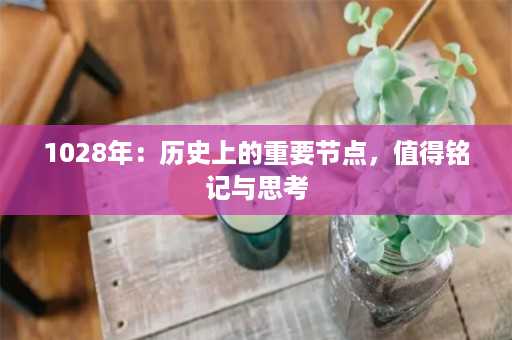 1028年：历史上的重要节点，值得铭记与思考