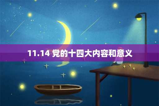 11.14 党的十四大内容和意义