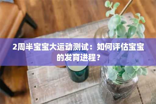 2周半宝宝大运动测试：如何评估宝宝的发育进程？