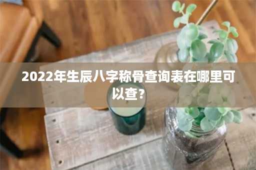 2022年生辰八字称骨查询表在哪里可以查？