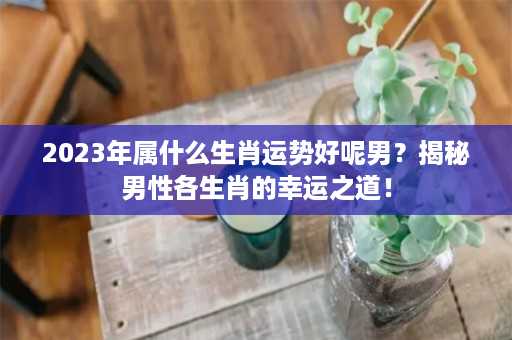 2023年属什么生肖运势好呢男？揭秘男性各生肖的幸运之道！