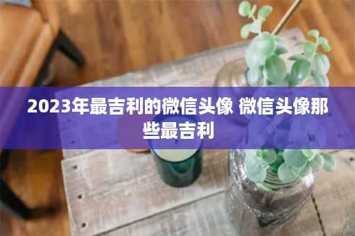 2023年最吉利的微信头像 微信头像那些最吉利