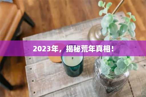 2023年，揭秘荒年真相！