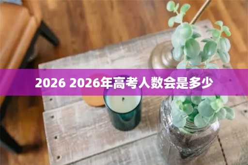 2026 2026年高考人数会是多少