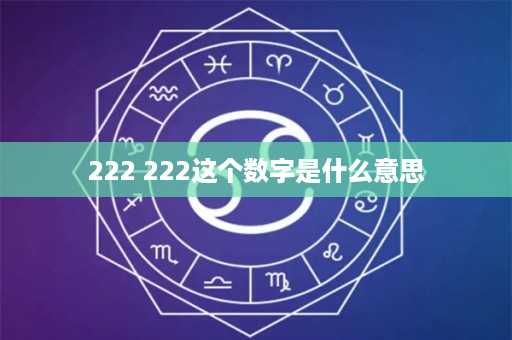 222 222这个数字是什么意思